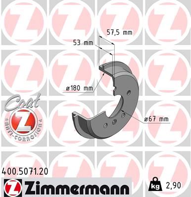 Барабан тормозной ZIMMERMANN 400507120