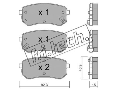 Комплект колодок для дискового тормоза TRUSTING 8310