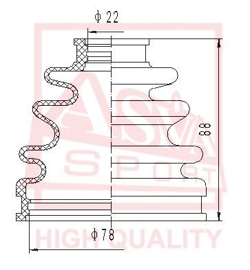 Пыльник ШРУС комплект без смазки ASVA ASBT92