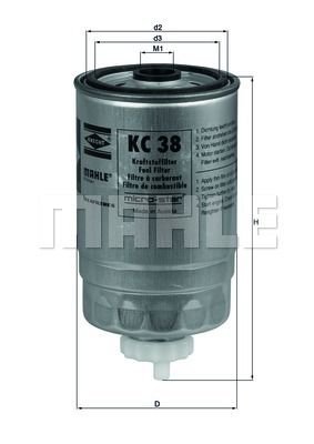 Фильтр топливный MAHLE KC38