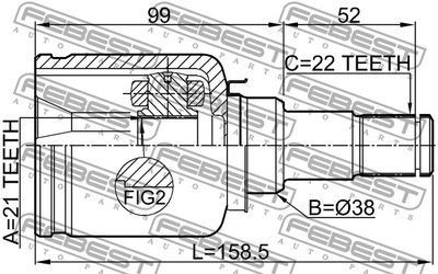 ШРУС внутренний левый FEBEST 2111FUSATLH