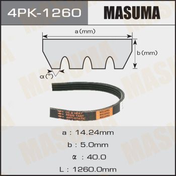 Ремень ручейковый Masuma 4PK1260
