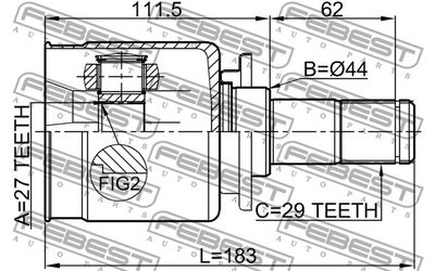ШРУС внутренний FEBEST 2911DIIIFLH