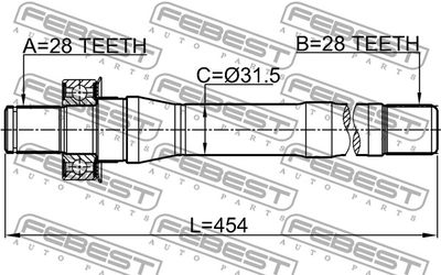 Полуось правая FEBEST 1212CMMT4WD
