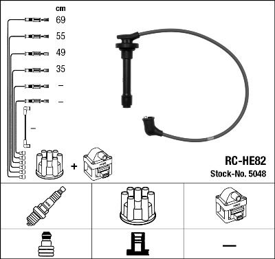 Комплект проводов высоковольтных NGK 5048