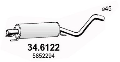 Глушитель средняя часть ASSO 346122