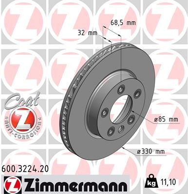 Диск тормозной ZIMMERMANN 600322420