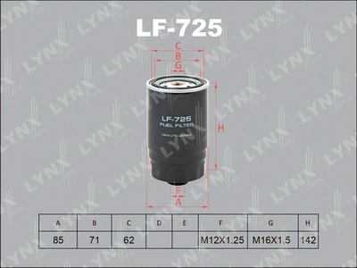 Фильтр топливный LYNXauto LF725