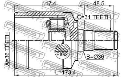 ШРУС внутренний левый FEBEST 1211CM10LH