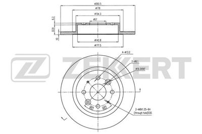 Диск тормозной задний Zekkert BS5300