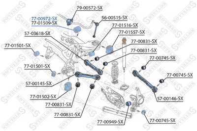 Сайлентблок заднего редуктора STELLOX 7700972SX