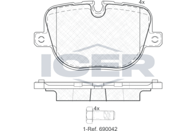 Колодки тормозные ICER 181952