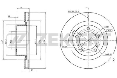 Диск тормозной передний Zekkert BS5794
