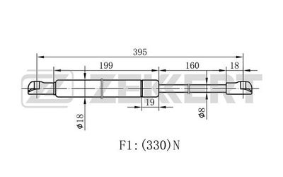Пружина газовая капота Zekkert GF2049