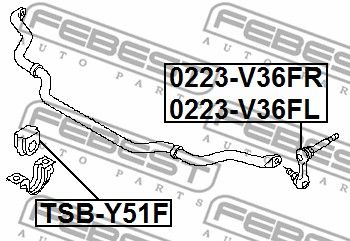 Втулка стабилизатора переднего FEBEST NSBY51F