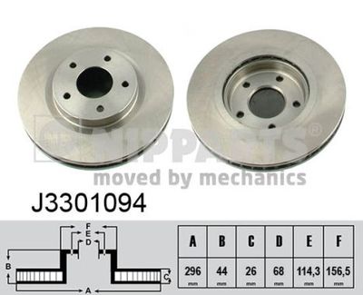 Диск тормозной передний вентилируемый NIPPARTS J3301094