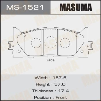 Колодки тормозные Masuma MS1521