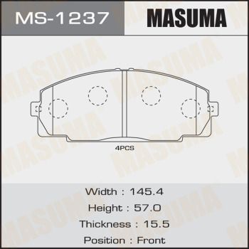 Колодки тормозные Masuma MS1237