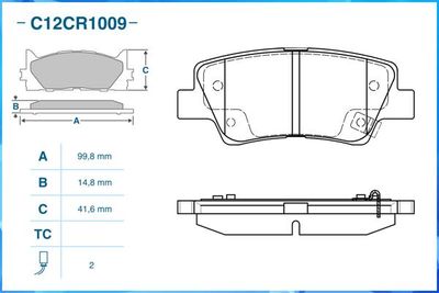 Колодки тормозные задние CWORKS C12CR1009