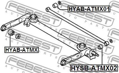Сайлентблок задней балки FEBEST HYABATMX