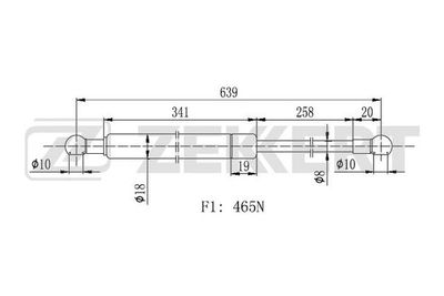 Пружина газовая багажника Zekkert GF2113