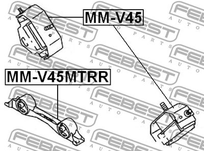 Подушка двигателя задняя FEBEST MMV45MTRR