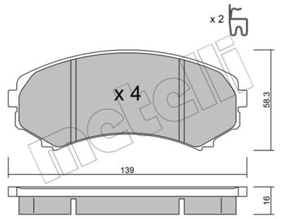 Комплект колодок для дискового тормоза METELLI 2203990