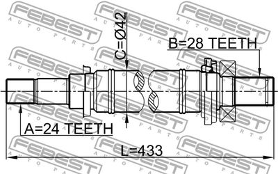 Полуось правая FEBEST 0512M316MT