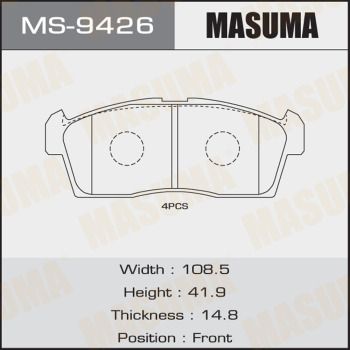 Колодки тормозные дисковые Masuma MS9426