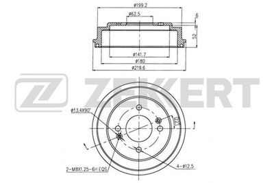 Барабан тормозной задний Zekkert BS5236