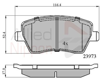 Колодки тормозные дисковые передние ALLIED NIPPON ADB0984