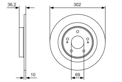 Диск тормозной задний BOSCH 0986479B04