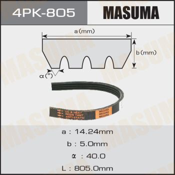 Ремень ручейковый Masuma 4PK805