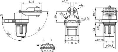 Датчик распредвала BOSCH 0281002667