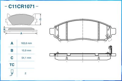 Колодки тормозные передние CWORKS C11CR1071