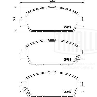 Колодки тормозные дисковые передние TRIALLI PF4229