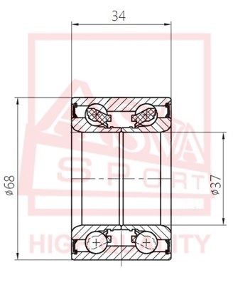 Подшипник ступицы задней ASVA DAC37680034
