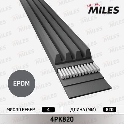 Ремень поликлиновой Miles 4PK820