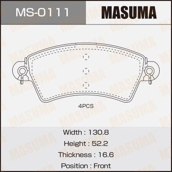 Колодки тормозные дисковые Masuma MS0111