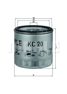 Фильтр топливный MAHLE KC20