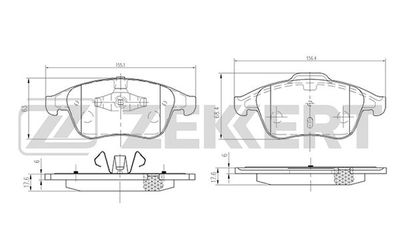 Колодки тормозные дисковые передние Zekkert BS2163