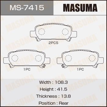 Колодки тормозные дисковые Masuma MS7415