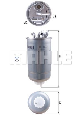 Фильтр топливный MAHLE KL1471D