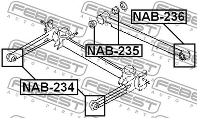 Сайлентблок задней балки FEBEST NAB234