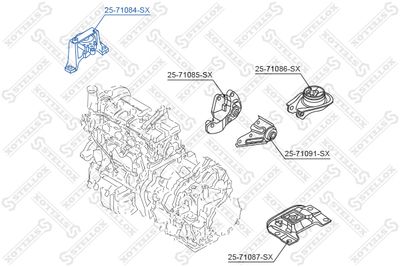 Подушка двигателя правая STELLOX 2571084SX