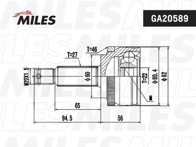 ШРУС наружный Miles GA20589