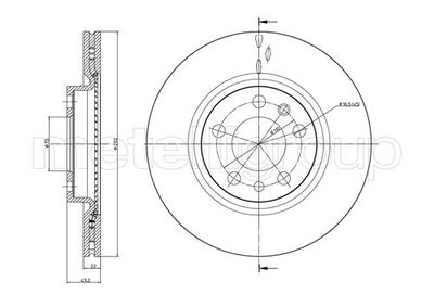 Диск тормозной METELLI 230863C