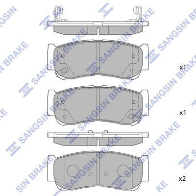 Колодки тормозные задние SANGSIN SP1178