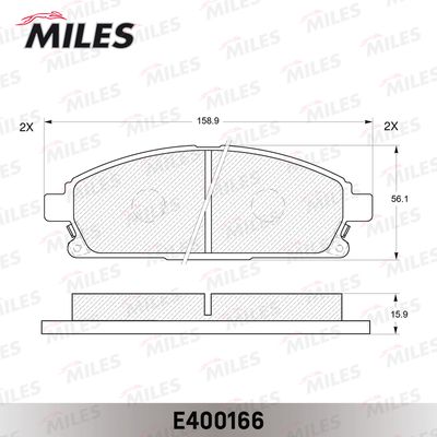 Колодки тормозные передние Miles E400166