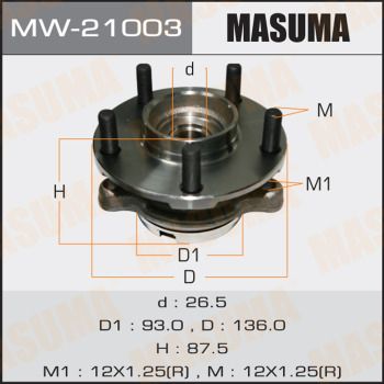 Ступица передняя Masuma MW21003